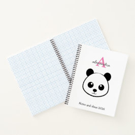 Cute Panda Bear 2026 Notebook – Personalized  Notizbuch