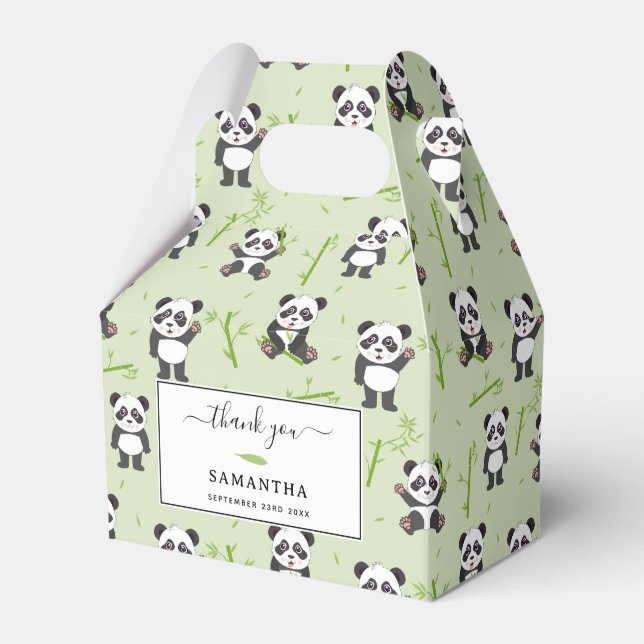 Cute Panda Bear Bamboo Kawaii Animals Pattern Geschenkschachtel (Vorderseite)