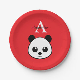 Cute Panda Bear Paper Plates – Personalized  Pappteller