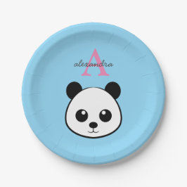 Cute Panda Bear Paper Plates – Personalized  Pappteller