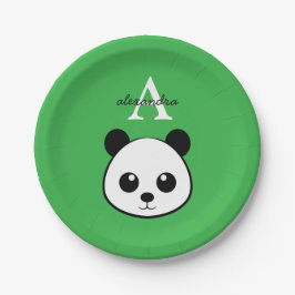 Cute Panda Bear Paper Plates – Personalized  Pappteller
