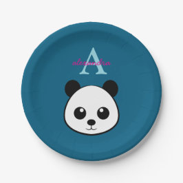 Cute Panda Bear Paper Plates – Personalized  Pappteller