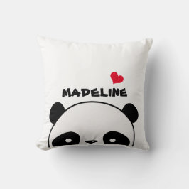 Cute Panda Blanc Nom Personnalisé Jeu Oreiller