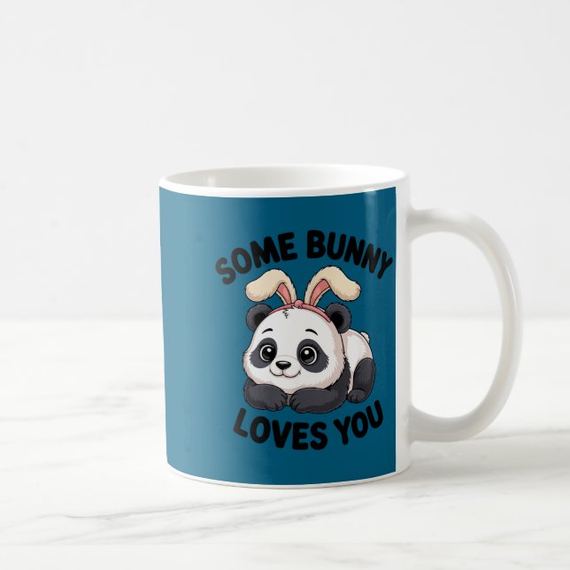 Cute Panda Bunny Some Bunny Loves You  Kaffeetasse (Rechts)