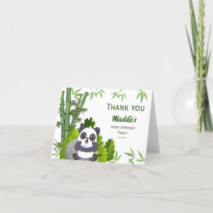 Cute Panda Kiddie Carte de remerciements d'anniver