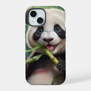 Cute Panda Mange Du Bambou