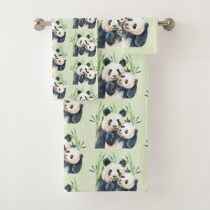 Cute Panda Ours Cuddin Motif d'aquarelle