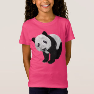 CUTE PANDA PORTER FILLES FEMMES FEMMES T-SHIRTS