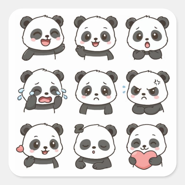 Cute panda sticker pack  (Vorderseite)
