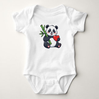 Cute Panda with Bamboo Kids Dress – Adorable Anima Baby Strampler