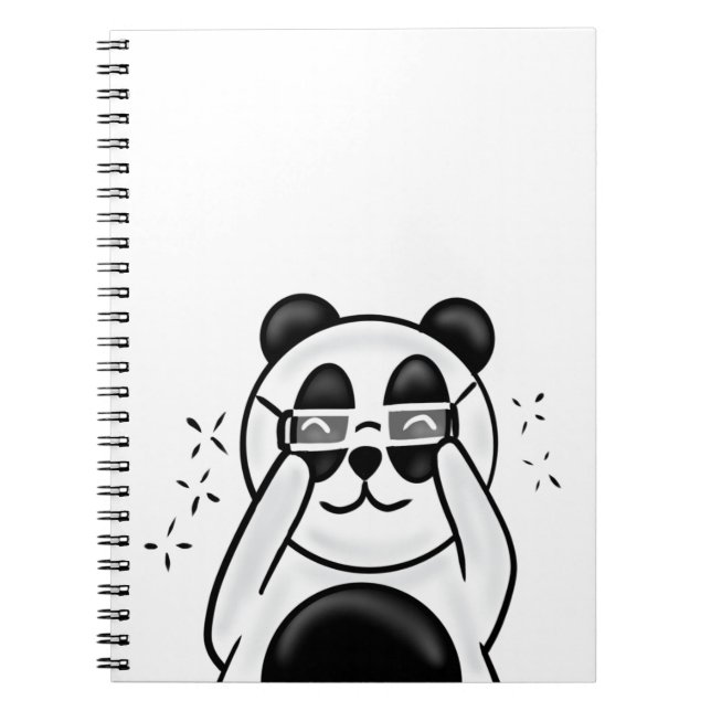 Cute Panda With Glasses Notizblock (Vorderseite)