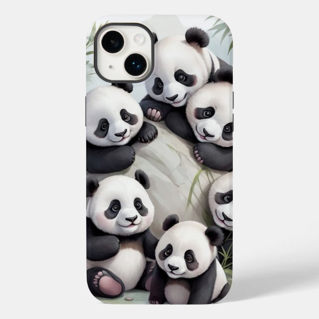 Cute Pandas Group Photo Case-Mate iPhone 14 Plus Hülle (Rückseite)