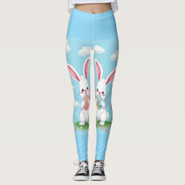 Cute Pâques Lapin Leggings - Fun Spring De