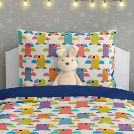 Cute Parrot Pattern on Cream Kissenbezug