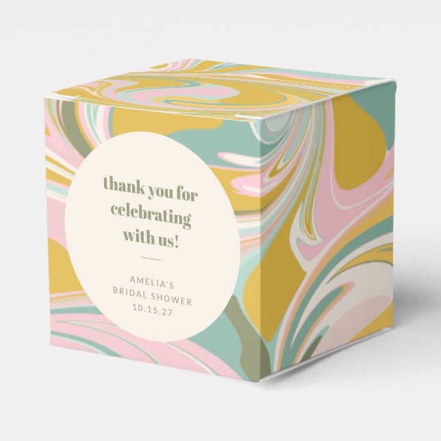 Cute Pastel Abstract Custom Bridal Shower Thanks Geschenkschachtel (Vorderseite)