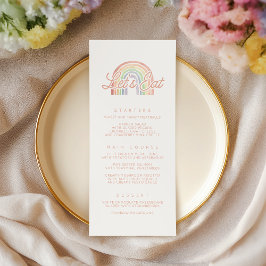 Cute Pastel Aquarelle Rainbow Baby shower Menu