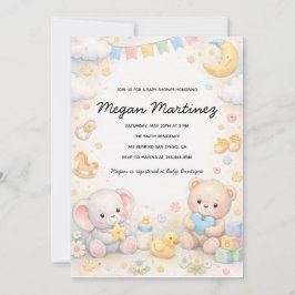 Cute Pastel Baby Shower Invitation Template Einladung