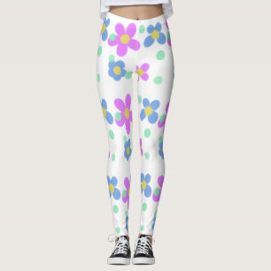 Cute Pastel Big Flower Imprimer leggings