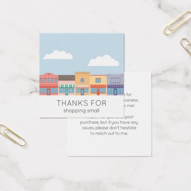 Cute Pastel Buildings Modern Order Insert Card (Büro)
