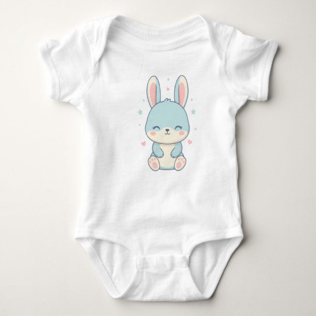 Cute Pastel Bunny Baby Onesie Strampler (Vorderseite)