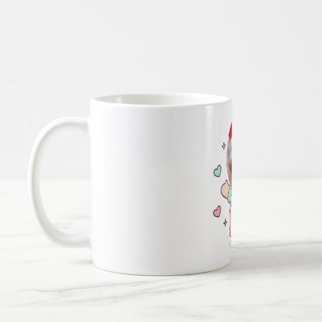 Cute Pastel Cartoon Character Mug Wrap with Blank  (Gauche)