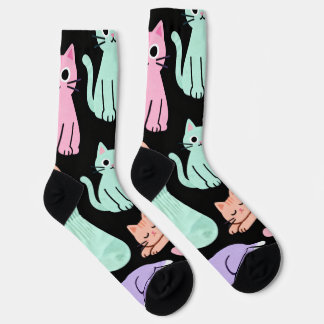 Cute Pastel Cats Crew Socks – Kitty Socken