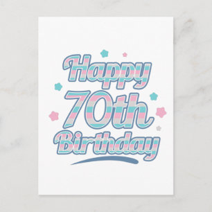 Cute Pastel Celebrating the 70th birthday Postkarte