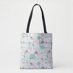 Cute Pastel Dinosaur Pattern Tasche