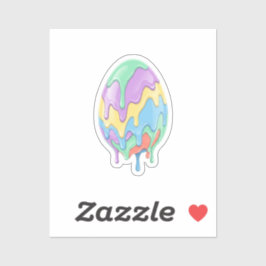 Cute Pastel Drip Art Easter Egg Modern Aufkleber