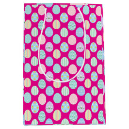 Cute Pastel Easter Eggs Pattern  Mittlere Geschenktüte