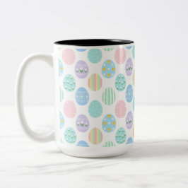 Cute Pastel Easter Eggs Pattern  Zweifarbige Tasse
