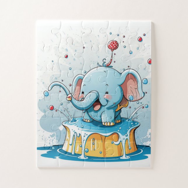Cute Pastel Elephant Colors Puzzles  (Vertical)