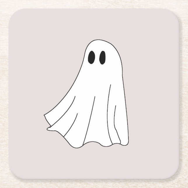 Cute Pastel Ghost Pattern Rechteckiger Pappuntersetzer (Vorderseite)