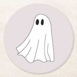Cute Pastel Ghost Pattern Runder Pappuntersetzer