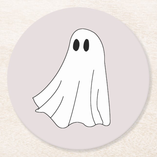 Cute Pastel Ghost Pattern Runder Pappuntersetzer (Vorderseite)