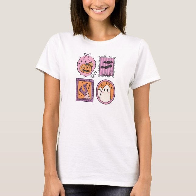 Cute Pastel Halloween Frames T-Shirt (Vorderseite)