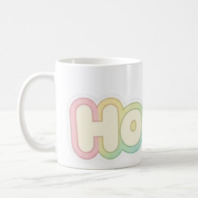 Cute Pastel HOOOO Text design  Kaffeetasse (Links)