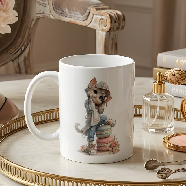 Cute Pastel Kitten Macaron Lover Coffee Mug Kaffeetasse (Von Creator hochgeladen)