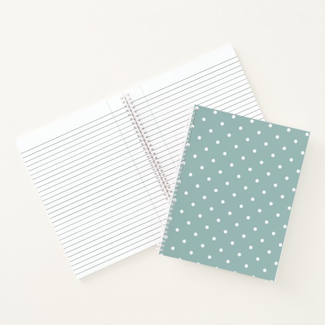 Cute Pastel Mint Green With White Polka Dot Spots  Notizbuch (Innenseite)