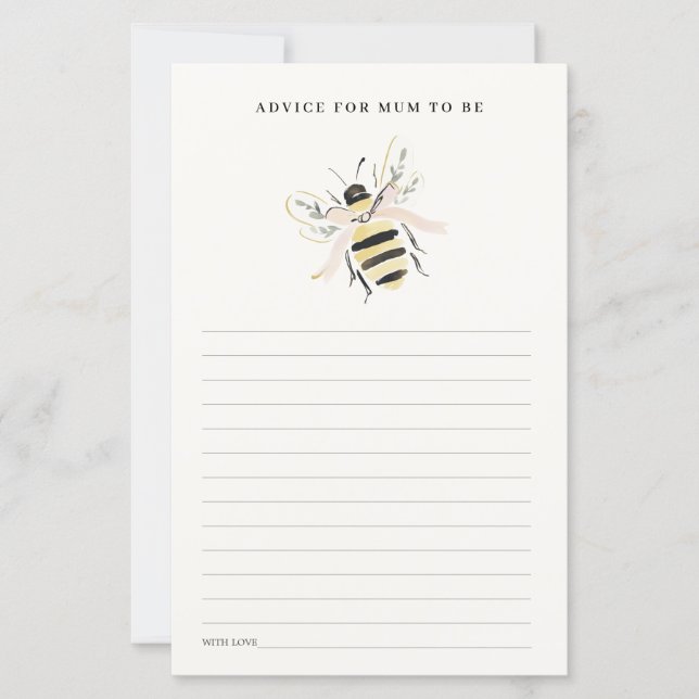Cute Pastel Mum To Bee Advice For Mum Baby Shower (Vorderseite)