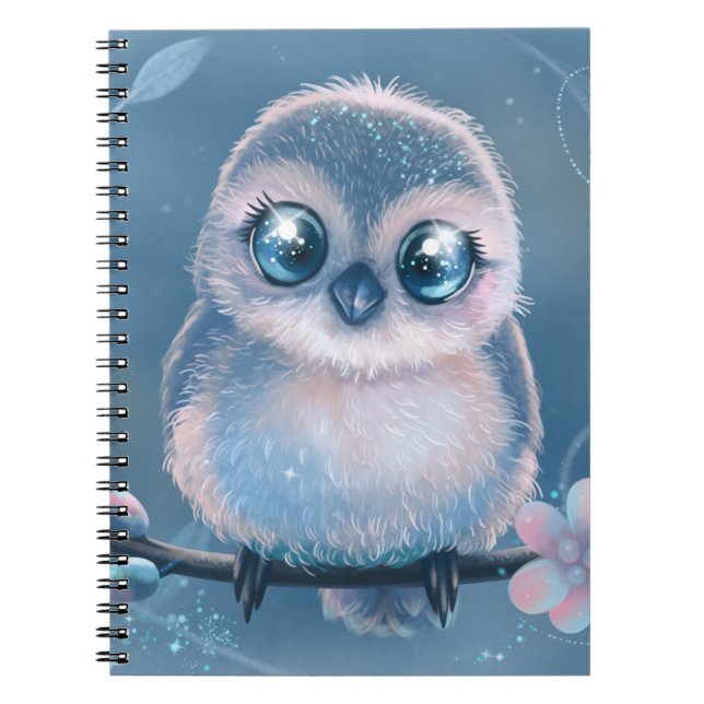 Cute Pastel Owl Art Notebook Notizblock (Vorderseite)