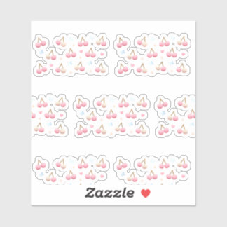 Cute Pastel Pink Cherry Pattern Sticker