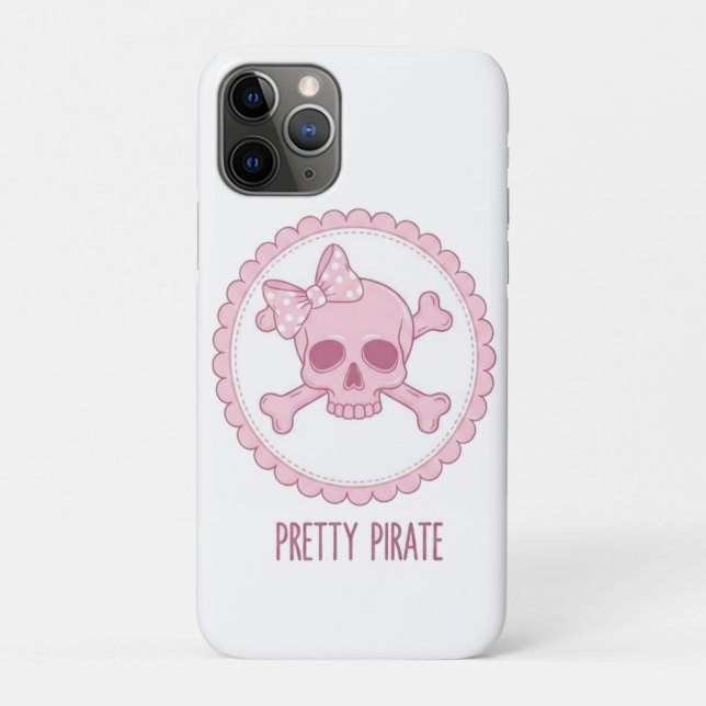 Cute Pastel Pink Skull with Bow and Crossbones Des Case-Mate iPhone Hülle (Rückseite)