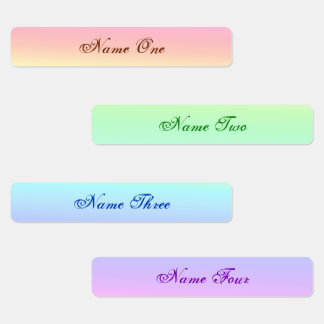 Cute Pastel Rainbow Fer sur le nom Étiquette Étiqu