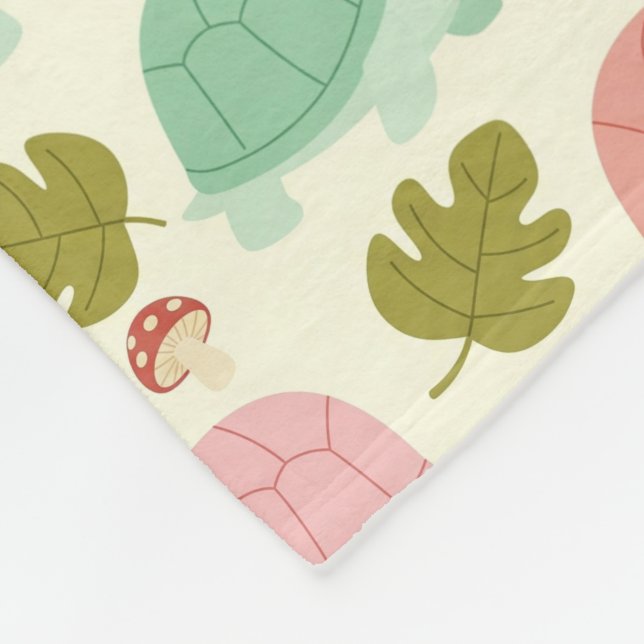 Cute Pastel Turtle Seamless Fleecedecke (Ecke)