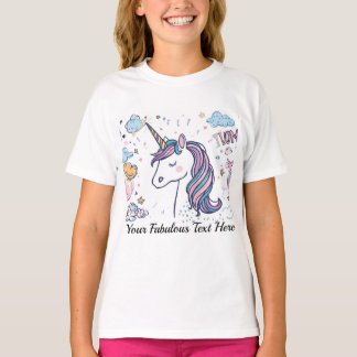 Cute Pastel Unicorn  Magical Animal Tee for kids