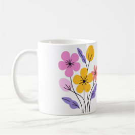 Cute Pastel Wildflower Bouquet Ceramic Coffee Mug Kaffeetasse