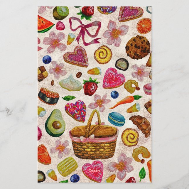 Cute Pastry Confections Sweets Briefpapier (Rückseite)