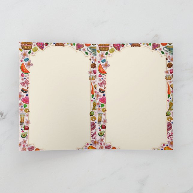 Cute Pastry Confections Sweets Karte (Innenseite)