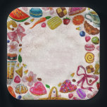 Cute Pastry Confections Sweets Pappteller<br><div class="desc">All cute pastel pastry,  food and sweet confections with a tea party setting,  tea cups,  pastries,  candle drum,  swan,  bird,  cat,  butterfly,  bee,  dragonfly,  cute things and etc</div>